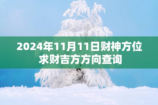 2025年11月11日财神方位 求财吉方方向查询