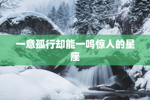 一意孤行却能一鸣惊人的星座