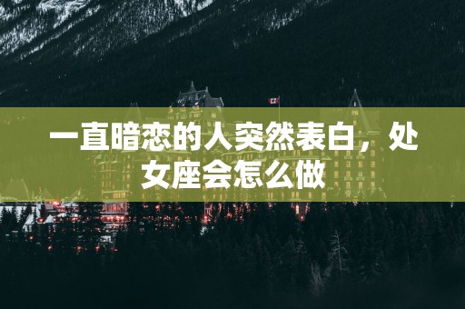 一直暗恋的人突然表白，处女座会怎么做