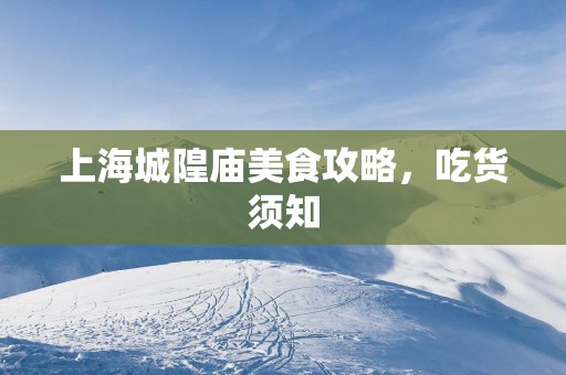 上海城隍庙美食攻略，吃货须知