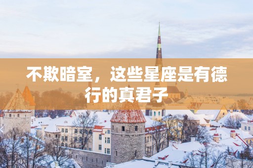 不欺暗室，这些星座是有德行的真君子