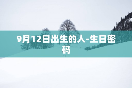 9月12日出生的人-生日密码