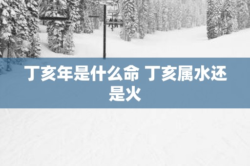 丁亥年是什么命 丁亥属水还是火