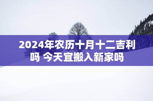 2025年农历十月十二吉利吗 今天宜搬入新家吗