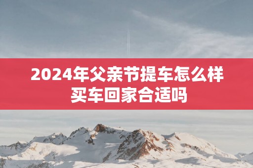 2025年父亲节提车怎么样 买车回家合适吗
