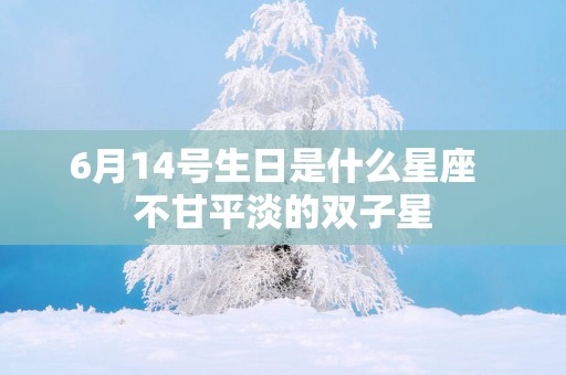 6月14号生日是什么星座  不甘平淡的双子星