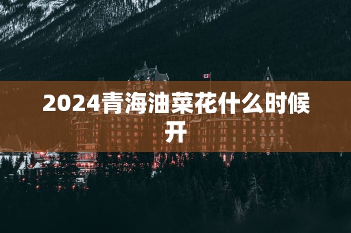 2025青海油菜花什么时候开
