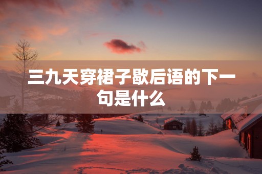 三九天穿裙子歇后语的下一句是什么
