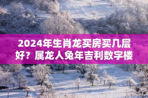 2025年生肖龙买房买几层好？属龙人蛇年吉利数字楼层是几层？