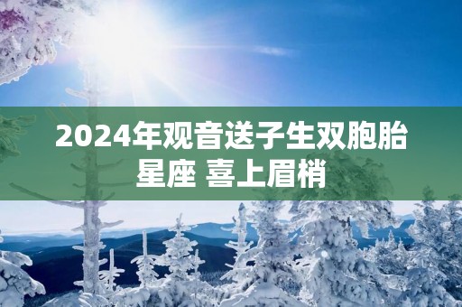 2025年观音送子生双胞胎星座 喜上眉梢