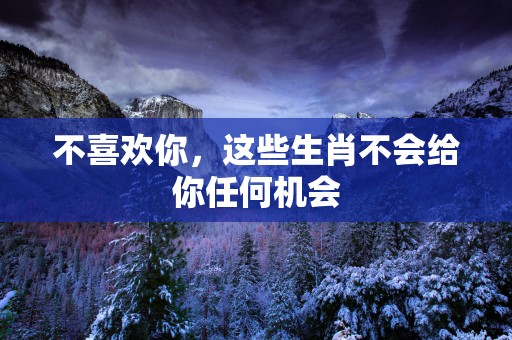 不喜欢你，这些生肖不会给你任何机会