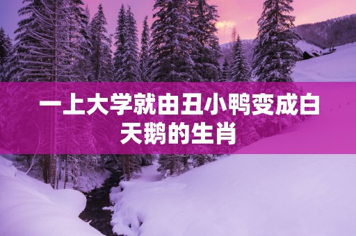 一上大学就由丑小鸭变成白天鹅的生肖