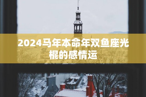 2025马年本命年双鱼座光棍的感情运