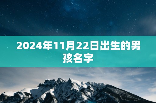 2025年11月22日出生的男孩名字