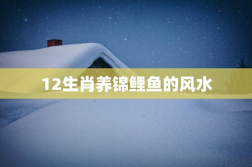 12生肖养锦鲤鱼的风水