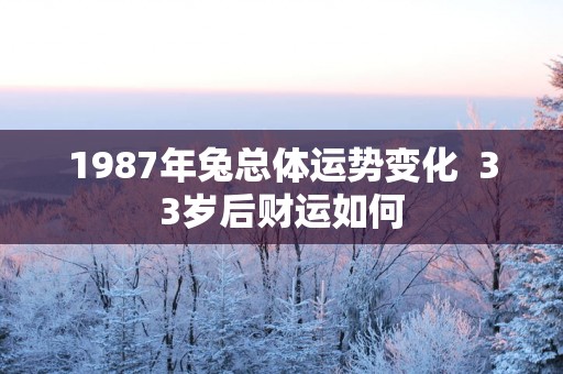 1987年兔总体运势变化  33岁后财运如何