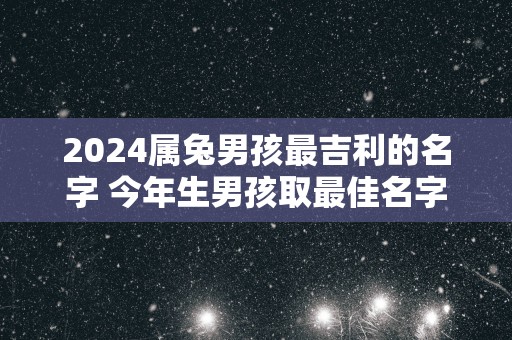 2025属兔男孩最吉利的名字 今年生男孩取最佳名字