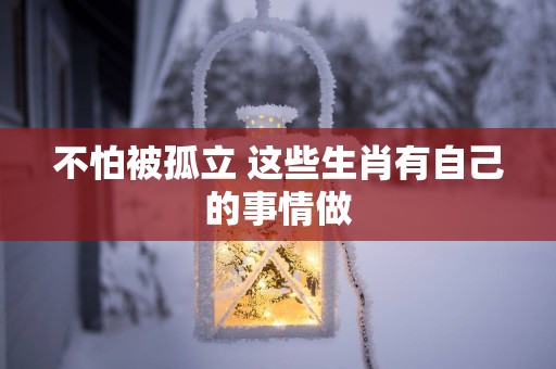 不怕被孤立 这些生肖有自己的事情做