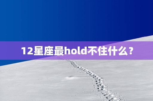 12星座最hold不住什么？
