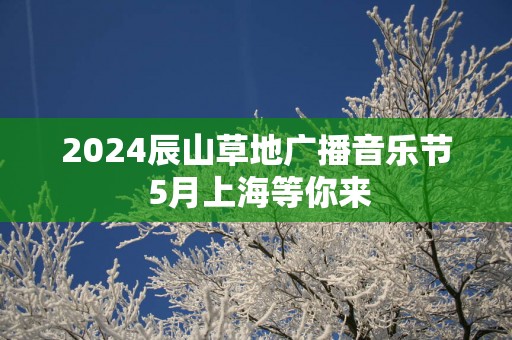 2025辰山草地广播音乐节 5月上海等你来
