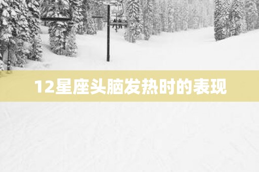 12星座头脑发热时的表现