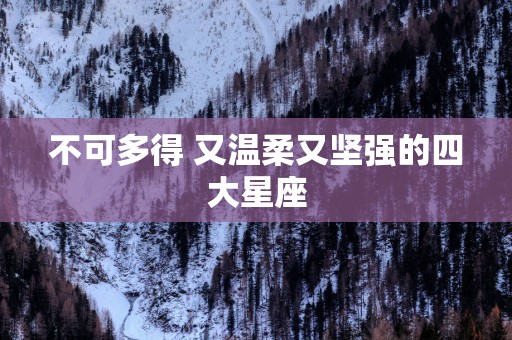 不可多得 又温柔又坚强的四大星座