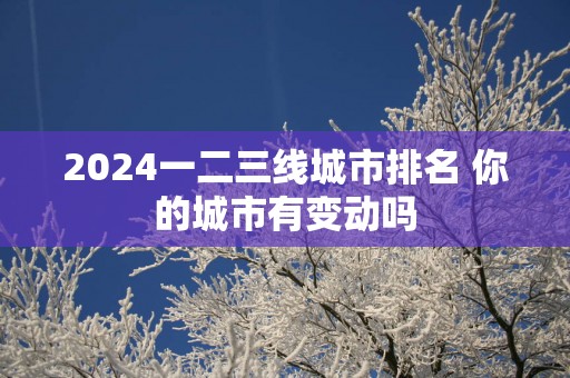 2025一二三线城市排名 你的城市有变动吗
