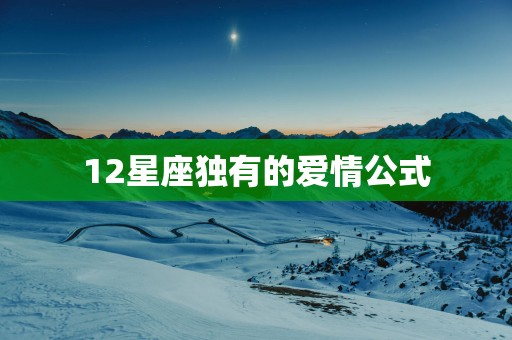12星座独有的爱情公式