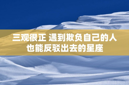 三观很正 遇到欺负自己的人也能反驳出去的星座