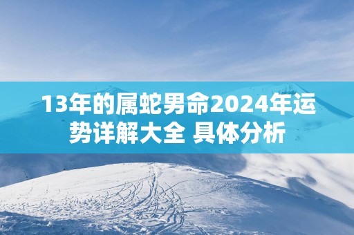13年的属蛇男命2025年运势详解大全 具体分析