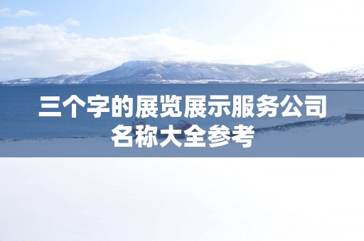 三个字的展览展示服务公司名称大全参考