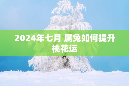 2025年七月 属兔如何提升桃花运
