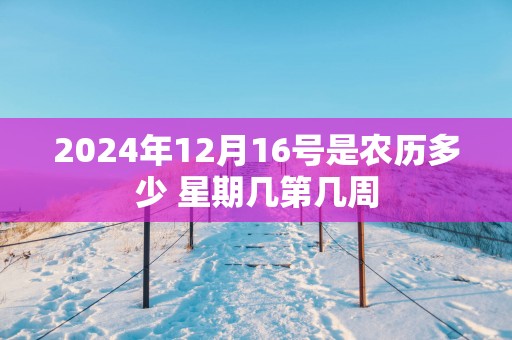 2025年12月16号是农历多少 星期几第几周