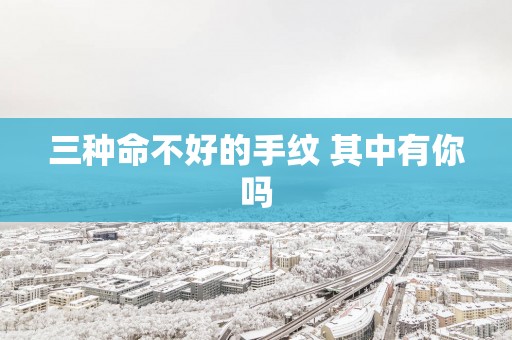 三种命不好的手纹 其中有你吗