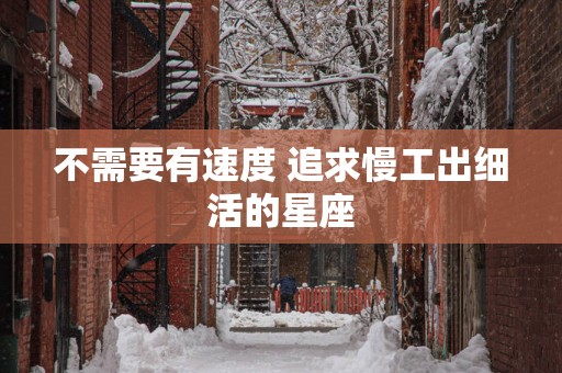 不需要有速度 追求慢工出细活的星座