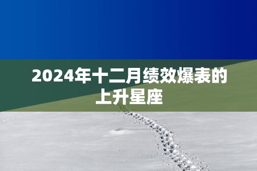 2025年十二月绩效爆表的上升星座