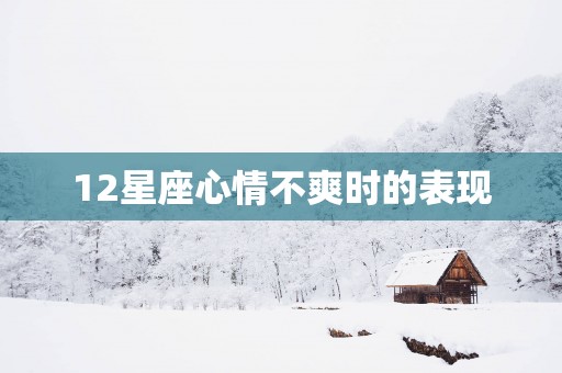 12星座心情不爽时的表现