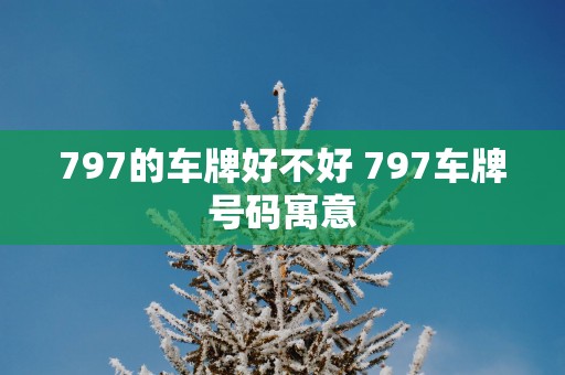 797的车牌好不好 797车牌号码寓意