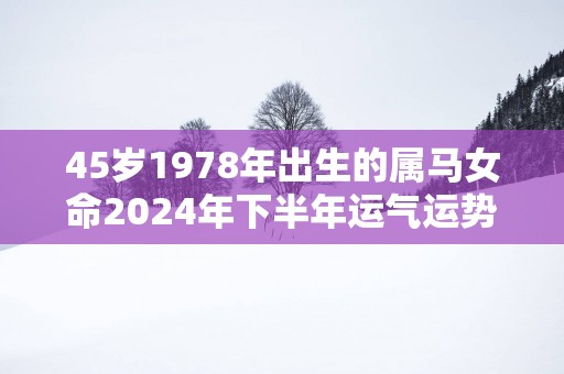 45岁1978年出生的属马女命2025年下半年运气运势
