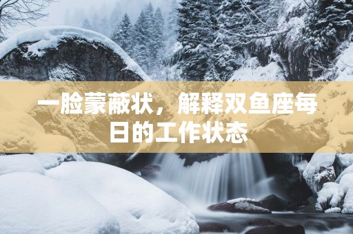 一脸蒙蔽状，解释双鱼座每日的工作状态