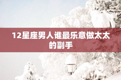 12星座男人谁最乐意做太太的副手