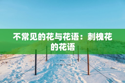 不常见的花与花语：刺槐花的花语