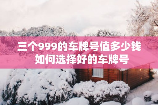 三个999的车牌号值多少钱  如何选择好的车牌号