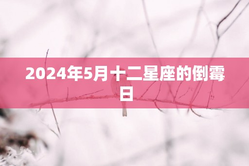 2025年5月十二星座的倒霉日