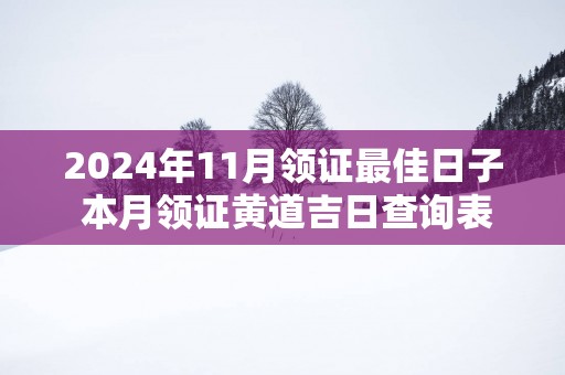 2025年11月领证最佳日子 本月领证黄道吉日查询表