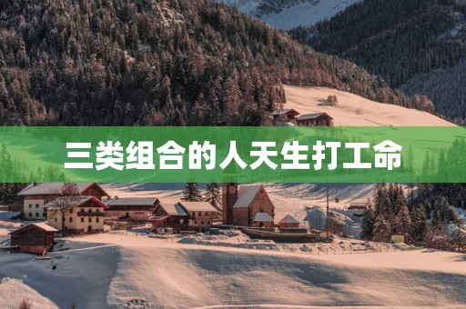 三类组合的人天生打工命