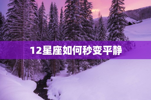 12星座如何秒变平静