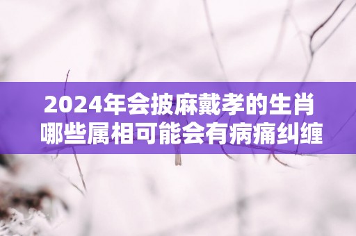 2025年会披麻戴孝的生肖 哪些属相可能会有病痛纠缠
