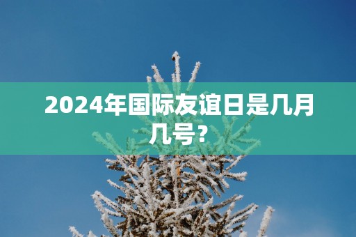 2025年国际友谊日是几月几号？