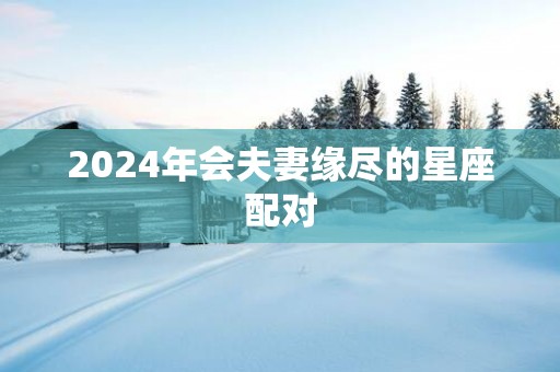 2025年会夫妻缘尽的星座配对